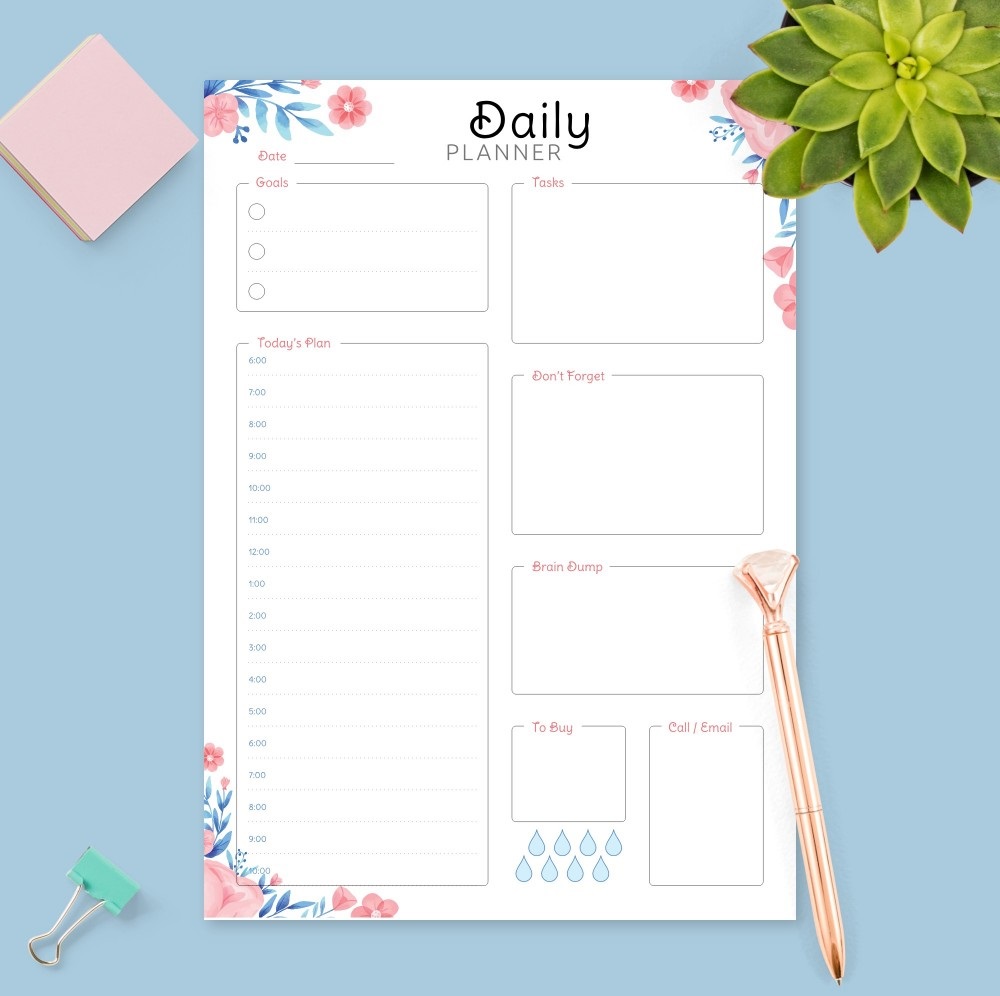 Daily Planner Template Cute