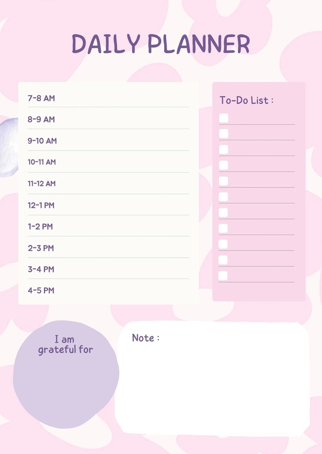Daily Planner Template Goodnotes