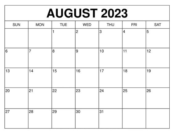 august 2023 calendar printable free