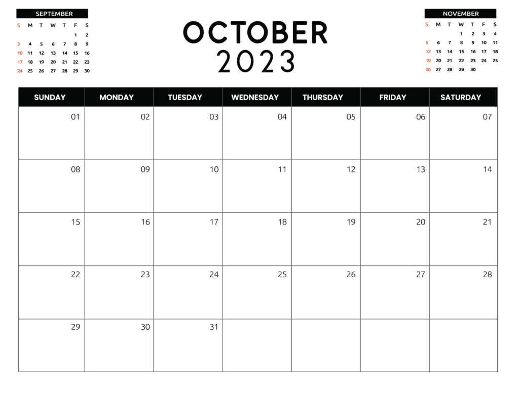 2023 Calendar October
