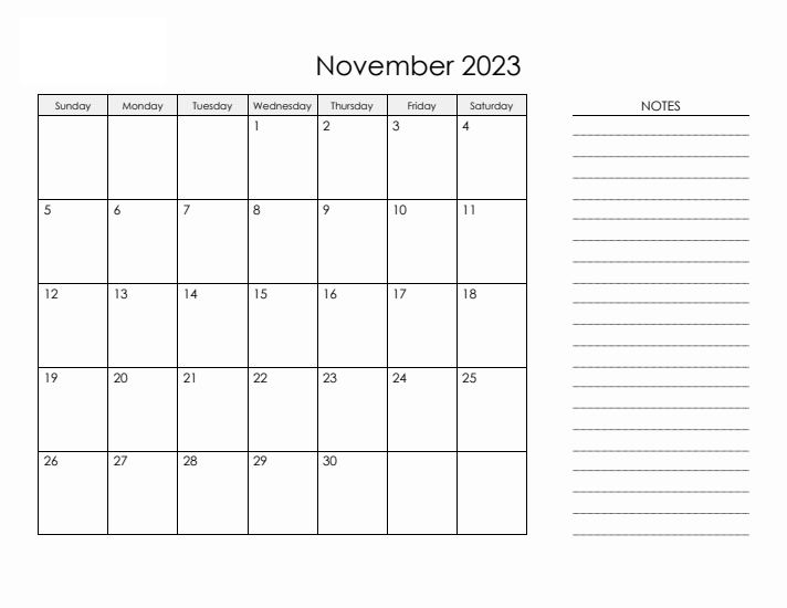 Calendar November 2023